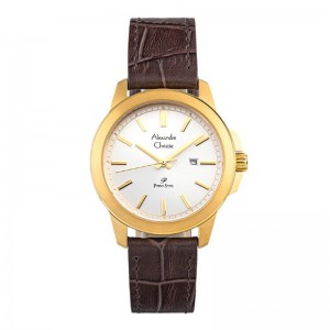 Alexandre Christie AC 1017 Gold White Leather Lady LDLGPSL